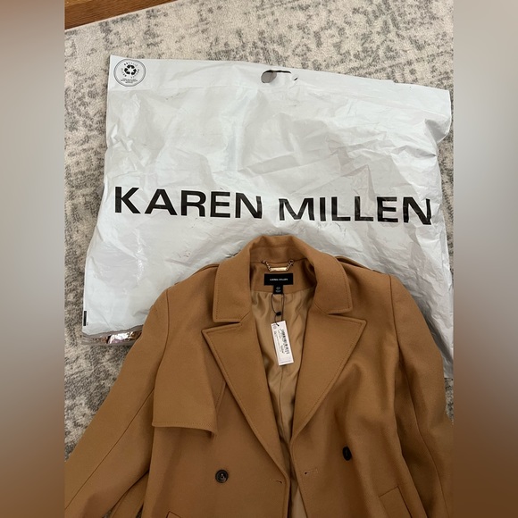NWT Karen Millen Italian Manteco Wool Blend Self Tie Belted Trench Coat - Picture 8 of 13